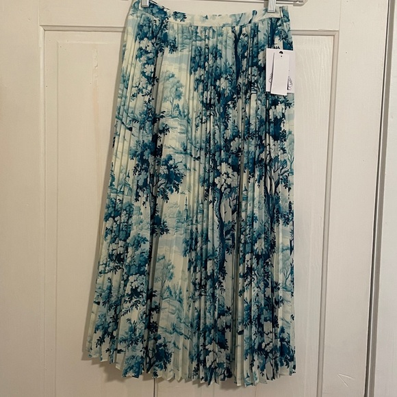 New Mestiza Daniella Pleated Twill Midi Skirt size 6 - Picture 5 of 11